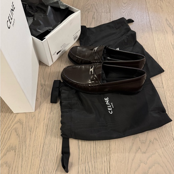 Celine Brown Loafers Slip-On Shoes - Picture 1 of 3